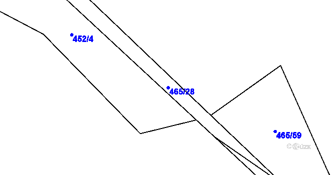 Parcela st. 465/28 v KÚ Jiřice u Humpolce, Katastrální mapa