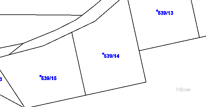 Parcela st. 539/14 v KÚ Jiřice u Humpolce, Katastrální mapa