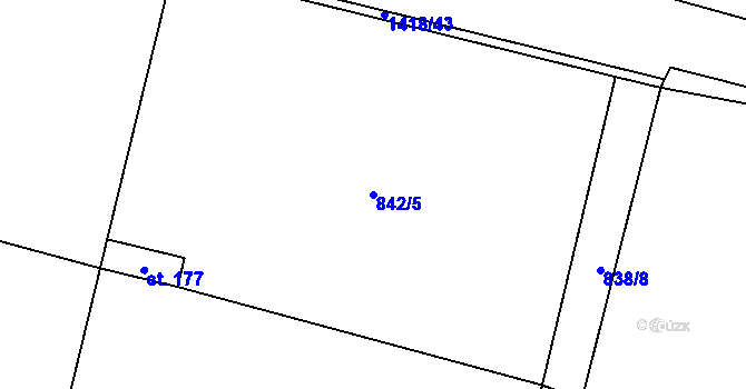 Parcela st. 842/5 v KÚ Jiřice u Humpolce, Katastrální mapa