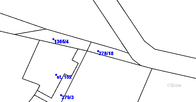 Parcela st. 278/18 v KÚ Jiřice u Humpolce, Katastrální mapa
