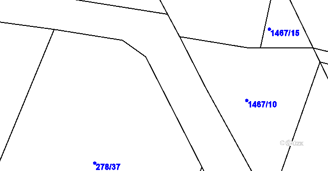 Parcela st. 278/20 v KÚ Jiřice u Humpolce, Katastrální mapa
