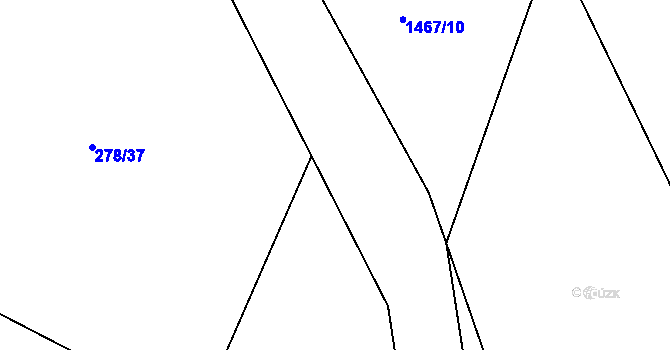 Parcela st. 278/21 v KÚ Jiřice u Humpolce, Katastrální mapa