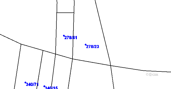 Parcela st. 278/23 v KÚ Jiřice u Humpolce, Katastrální mapa