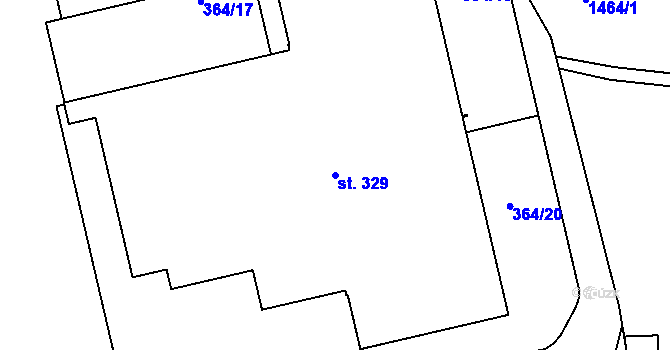 Parcela st. 329 v KÚ Jiřice u Humpolce, Katastrální mapa