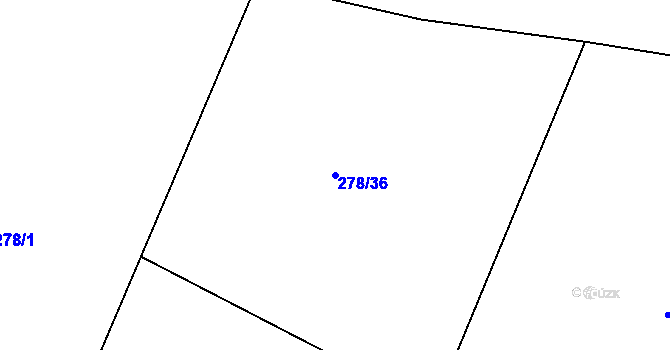 Parcela st. 278/36 v KÚ Jiřice u Humpolce, Katastrální mapa