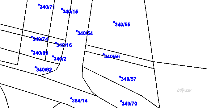 Parcela st. 340/56 v KÚ Jiřice u Humpolce, Katastrální mapa