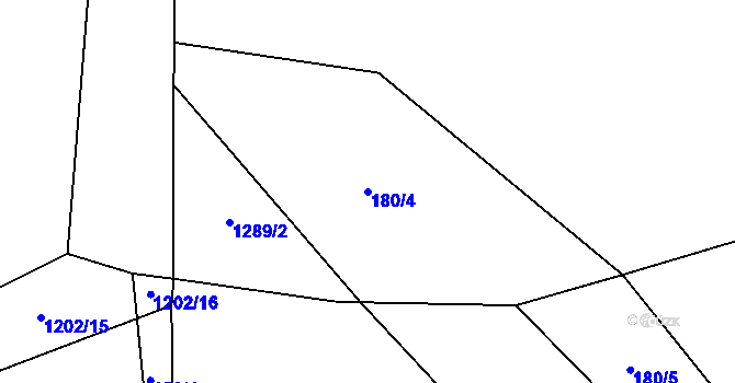 Parcela st. 180/4 v KÚ Jiřice u Humpolce, Katastrální mapa