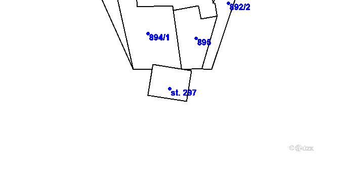 Parcela st. 297 v KÚ Jiřice u Humpolce, Katastrální mapa