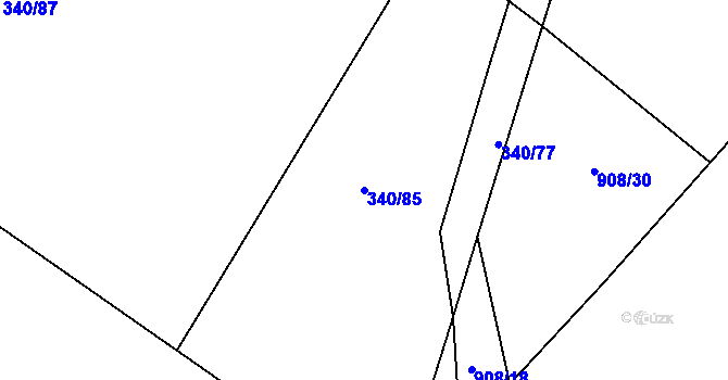 Parcela st. 340/85 v KÚ Jiřice u Humpolce, Katastrální mapa