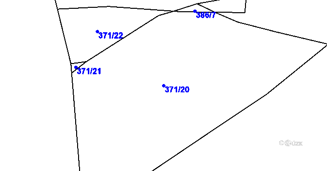 Parcela st. 371/20 v KÚ Jiřice u Humpolce, Katastrální mapa