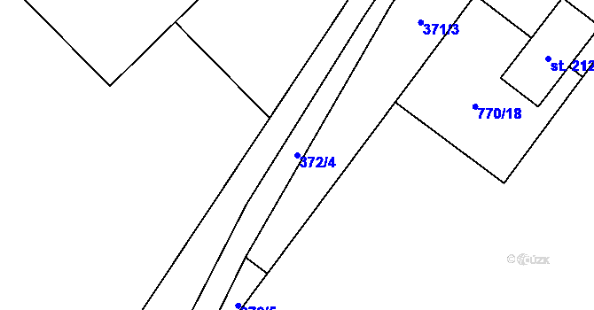 Parcela st. 372/4 v KÚ Jiřice u Humpolce, Katastrální mapa