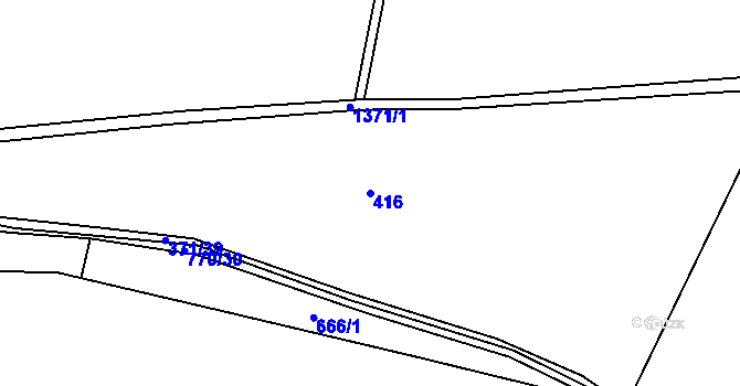 Parcela st. 416 v KÚ Jiřice u Humpolce, Katastrální mapa