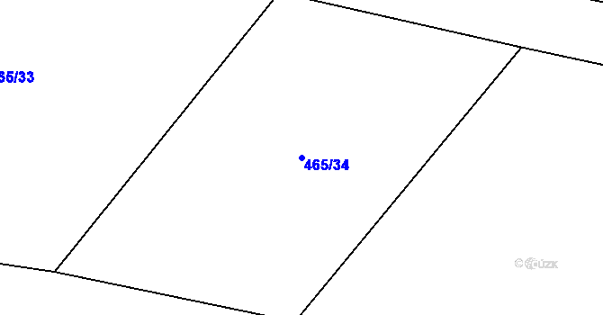 Parcela st. 465/34 v KÚ Jiřice u Humpolce, Katastrální mapa