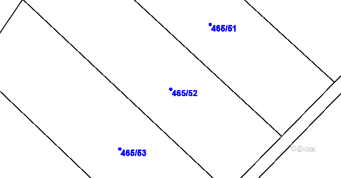 Parcela st. 465/52 v KÚ Jiřice u Humpolce, Katastrální mapa
