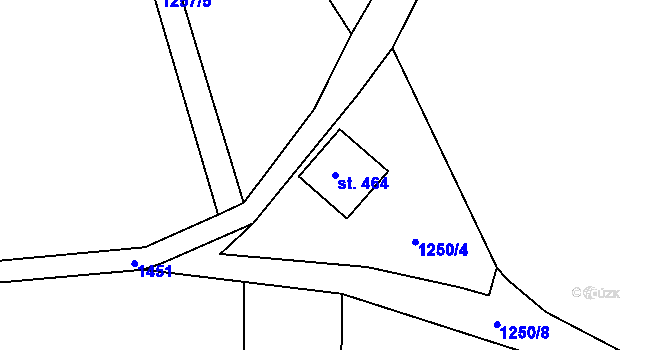 Parcela st. 464 v KÚ Jiřice u Humpolce, Katastrální mapa