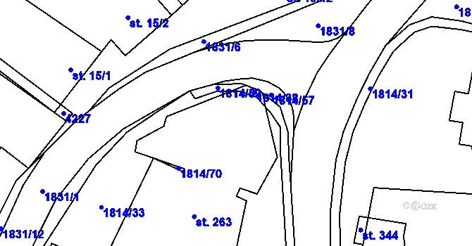 Parcela st. 107 v KÚ Jiřice u Miroslavi, Katastrální mapa