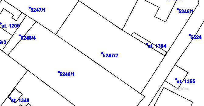 Parcela st. 5247/2 v KÚ Filipov u Jiříkova, Katastrální mapa