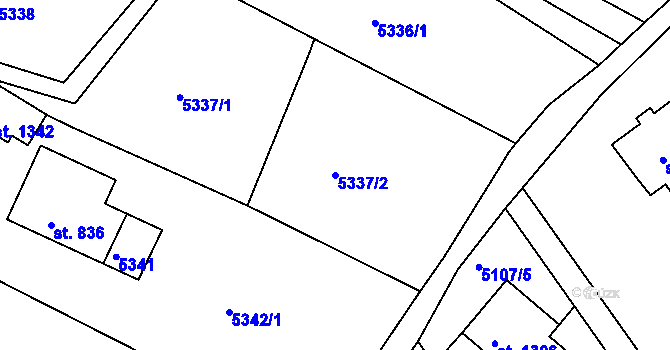 Parcela st. 5337/2 v KÚ Filipov u Jiříkova, Katastrální mapa