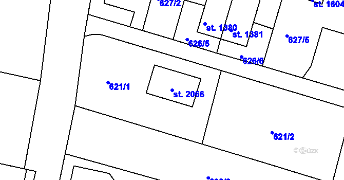 Parcela st. 2066 v KÚ Jiříkov, Katastrální mapa