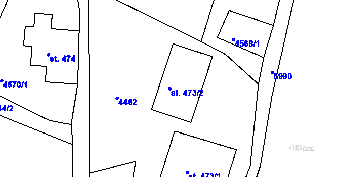 Parcela st. 473/2 v KÚ Jiříkov, Katastrální mapa