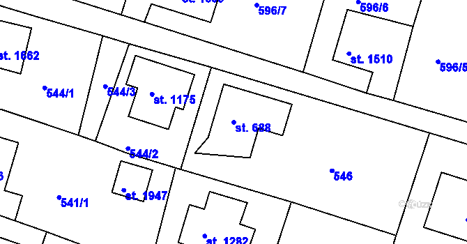 Parcela st. 688 v KÚ Jiříkov, Katastrální mapa
