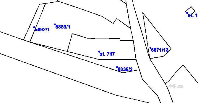 Parcela st. 717 v KÚ Jiříkov, Katastrální mapa