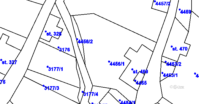Parcela st. 4456 v KÚ Jiříkov, Katastrální mapa