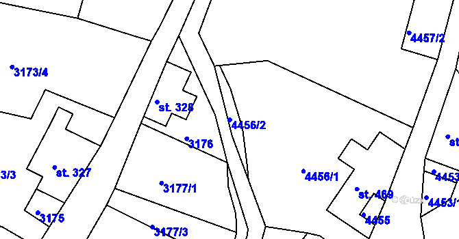 Parcela st. 4456/2 v KÚ Jiříkov, Katastrální mapa