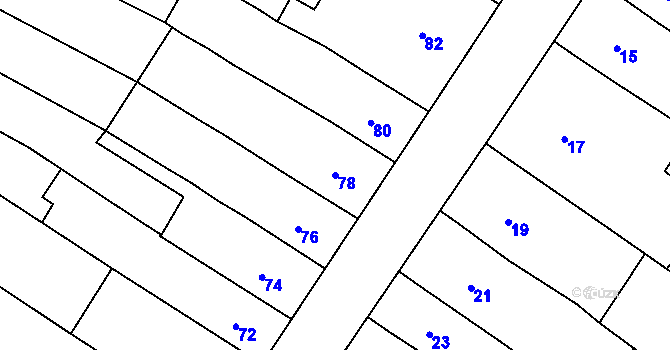 Parcela st. 78 v KÚ Jiříkovice, Katastrální mapa