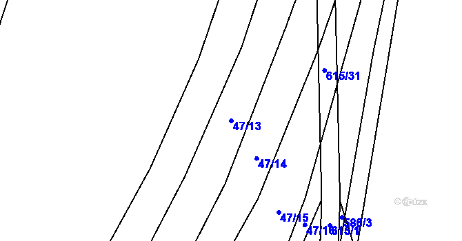 Parcela st. 47/13 v KÚ Jiříkovice, Katastrální mapa