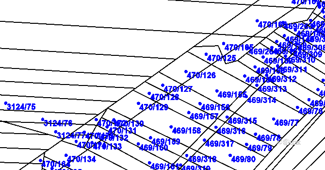 Parcela st. 470/127 v KÚ Jiříkovice, Katastrální mapa