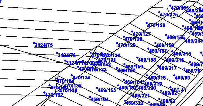 Parcela st. 470/130 v KÚ Jiříkovice, Katastrální mapa