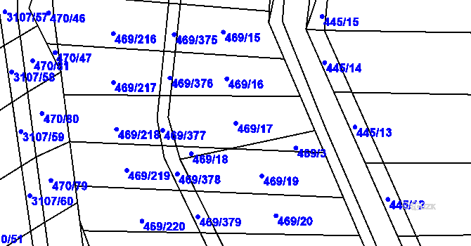 Parcela st. 469/17 v KÚ Jiříkovice, Katastrální mapa