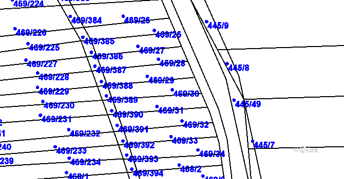 Parcela st. 469/30 v KÚ Jiříkovice, Katastrální mapa