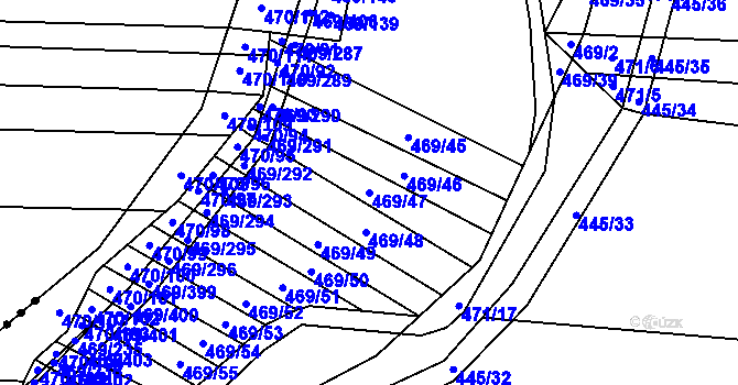 Parcela st. 469/47 v KÚ Jiříkovice, Katastrální mapa