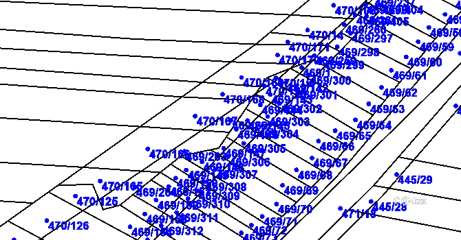 Parcela st. 469/262 v KÚ Jiříkovice, Katastrální mapa
