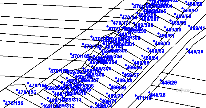 Parcela st. 469/303 v KÚ Jiříkovice, Katastrální mapa