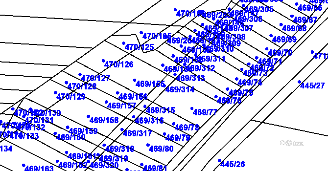 Parcela st. 469/314 v KÚ Jiříkovice, Katastrální mapa