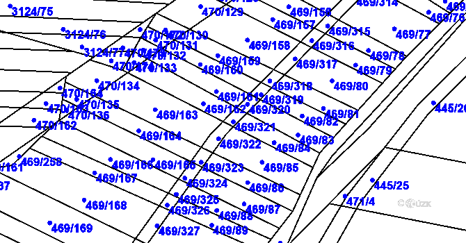 Parcela st. 469/321 v KÚ Jiříkovice, Katastrální mapa