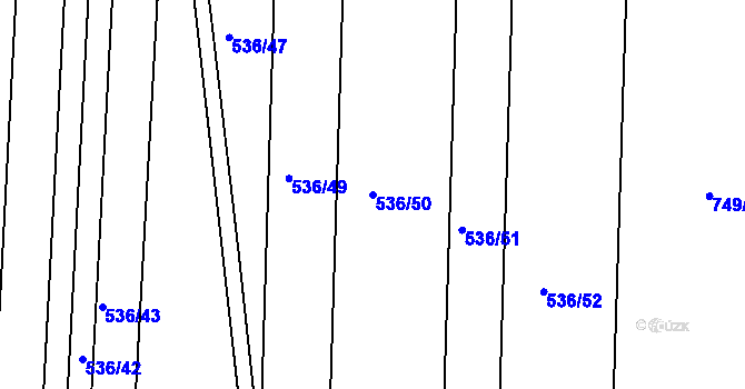 Parcela st. 536/50 v KÚ Jiříkovice, Katastrální mapa