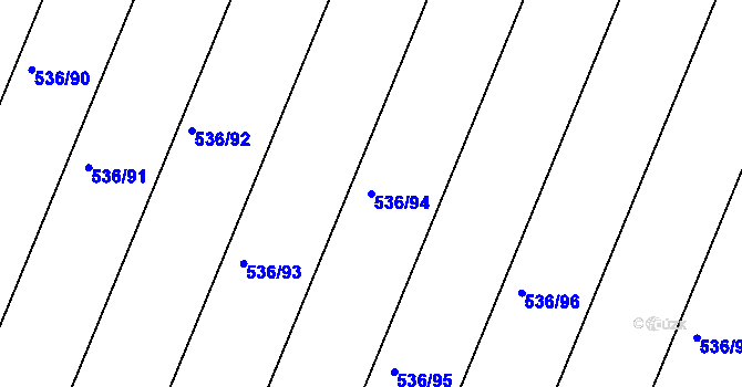 Parcela st. 536/94 v KÚ Jiříkovice, Katastrální mapa