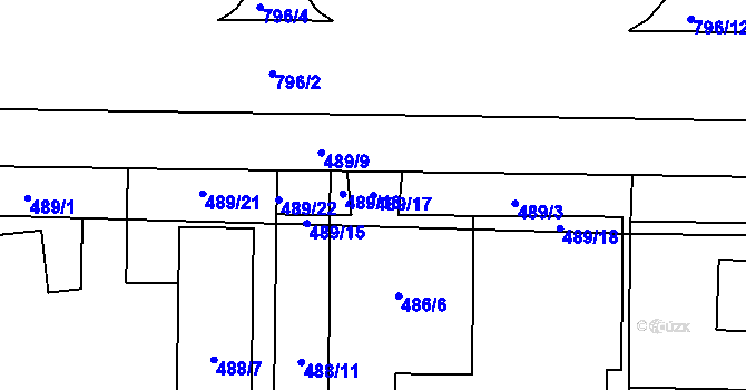 Parcela st. 489/17 v KÚ Jiříkovice, Katastrální mapa
