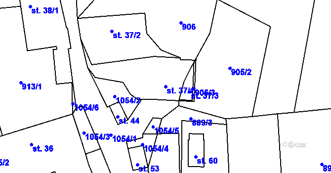 Parcela st. 37/1 v KÚ Cunkov, Katastrální mapa