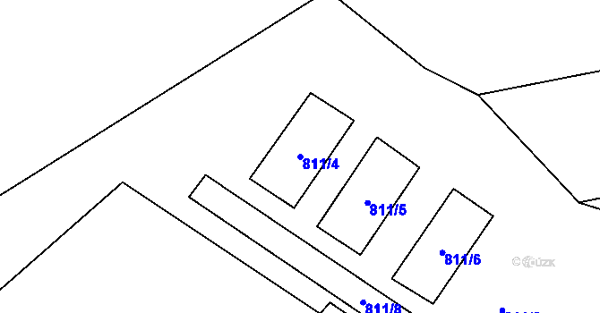 Parcela st. 811/4 v KÚ Cunkov, Katastrální mapa