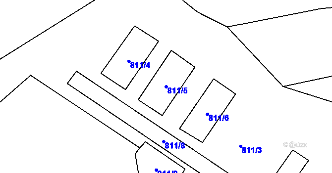 Parcela st. 811/5 v KÚ Cunkov, Katastrální mapa
