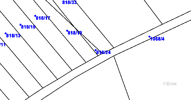 Parcela st. 818/24 v KÚ Cunkov, Katastrální mapa