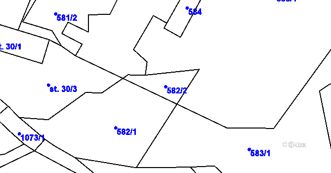 Parcela st. 582/2 v KÚ Cunkov, Katastrální mapa