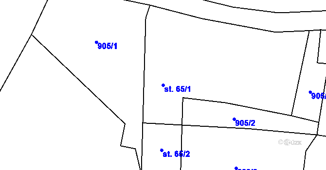 Parcela st. 65/1 v KÚ Chlum u Jistebnice, Katastrální mapa