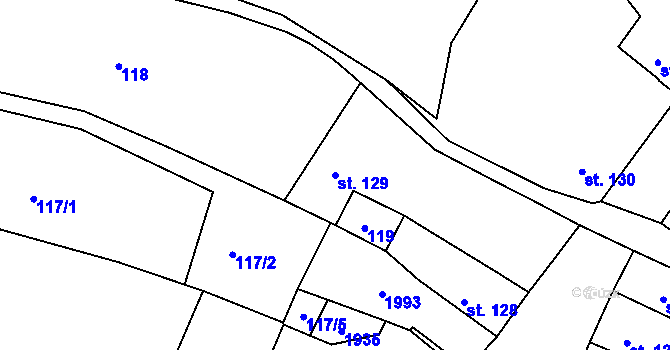 Parcela st. 129 v KÚ Jistebnice, Katastrální mapa