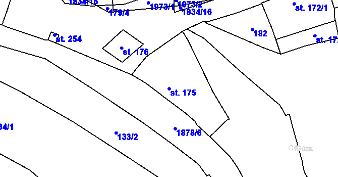 Parcela st. 175 v KÚ Jistebnice, Katastrální mapa